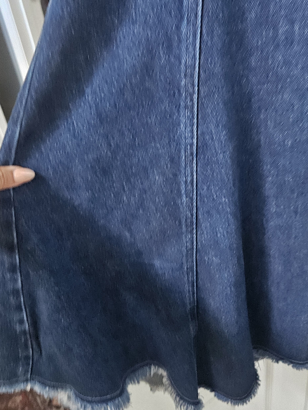 Anthropologie Backless Denim Dress in Dark Blue - Picture 2 of 5